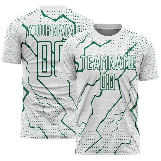 Custom Lightning Green Sublimation Uniform Jersey Kelly Soccer Sports White Custom Lightning Green Sublimation Uniform Jersey Kelly Soccer Sports White