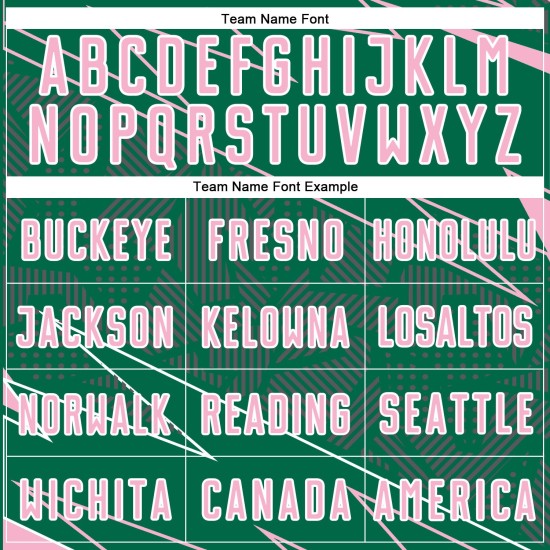 Uniform Sports Soccer Kelly Lines Sublimation Jersey Light Green Custom Pink-White