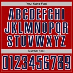 Jersey Red Geometric Soccer Shape Custom Uniform Sports Sublimation Navy-White