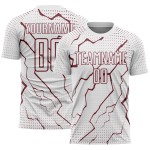 Sublimation Uniform Custom Sports Lightning White Soccer Jersey Burgundy Sublimation Uniform Custom Sports Lightning White Soccer Jersey Burgundy